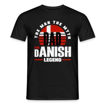 Denmark Danish Denmark Flag Father - Men's T-Shirt - black - Front - AI Model Male 178 light (178cm)