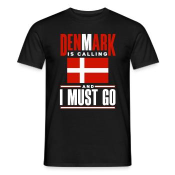 Denmark Danish Denmark Flag Denmark Is Calling - Men's T-Shirt - black - Front - AI Model Male 178 light (178cm)