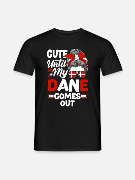 Danmark Dannebrog sød indtil min dansker kommer ud - Mænd T-shirt - sort