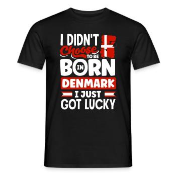 Denmark Danish Denmark Flag I Just Got Lucky - Men's T-Shirt - black - Front - AI Model Male 178 light (178cm)