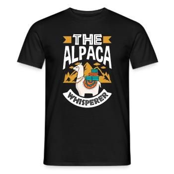 Alpagas Mammifères LLamas Alpaga L’Alpaga Whisperer - T-shirt homme - noir - Devant - AI Model Male 178 light (178cm)