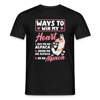 Alpagas Mammifères LLamas Alpaga Façons de gagner mon - T-shirt homme - noir - Devant - AI Model Male 178 light (178cm)