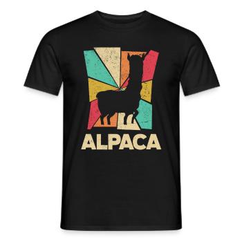 Alpagas Mammifères LLamas Silhouette d’Alpaga - T-shirt homme - noir - Devant - AI Model Male 178 light (178cm)