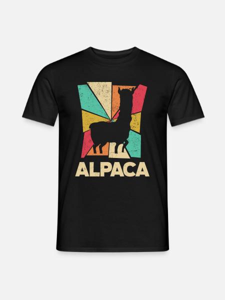 Alpaca's Zoogdieren LLamas Alpaca Silhouet - Heren T-shirt - zwart
