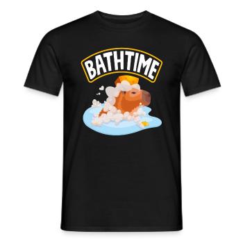 Capybara Nagetier Badezeit Lustig - Männer T-Shirt - Schwarz - Vorne - AI Model Male 178 light (178cm)