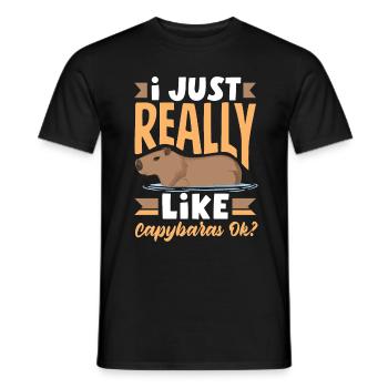 Capybara rongeur J’aime vraiment les capybars ok - T-shirt homme - noir - Devant - AI Model Male 178 light (178cm)