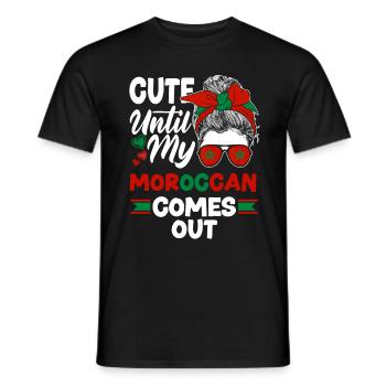 Maroc drapeau marocain mignon jusqu’à mon marocain - T-shirt homme - noir - Devant - AI Model Male 178 light (178cm)