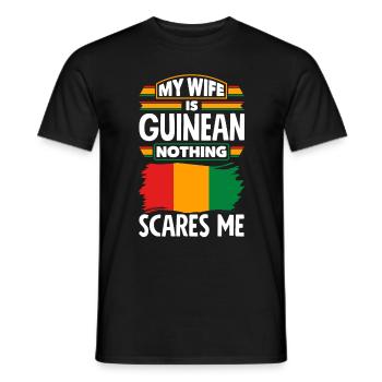 Guinée Guinée Guinée Drapeau Ma femme est Guinéenne - T-shirt homme - noir - Devant - AI Model Male 178 light (178cm)