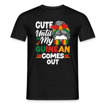 Guinée Guinée Guinée Drapeau mignon jusqu’à mon guinéen - T-shirt homme - noir - Devant - AI Model Male 178 light (178cm)