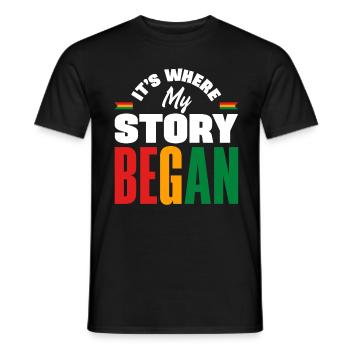 Guinea Guinea Guinea Flagge ist, wo meine Geschichte - Männer T-Shirt - Schwarz - Vorne - AI Model Male 178 light (178cm)