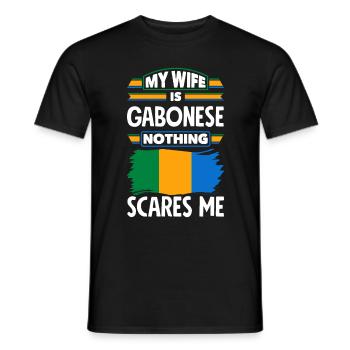 Gabonais Gabon Drapeau gabonais Ma femme est gabonaise - T-shirt homme - noir - Devant - AI Model Male 178 light (178cm)