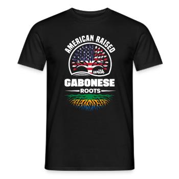 Américain élevé avec des racines gabonaises Gabonais - T-shirt homme - noir - Devant - AI Model Male 178 light (178cm)