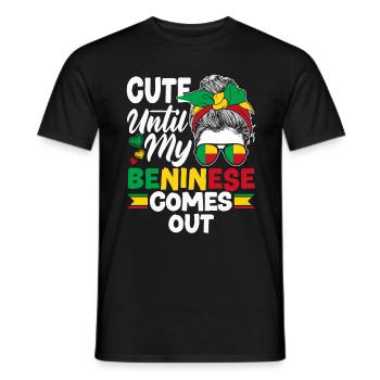 Béninois Bénin Drapeau Béninois Citation - T-shirt homme - noir - Devant - AI Model Male 178 light (178cm)
