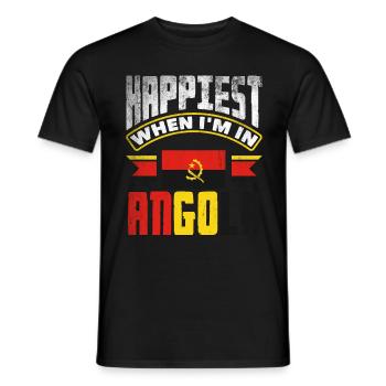 Angola Angola Citation du drapeau angolais - T-shirt homme - noir - Devant - AI Model Male 178 light (178cm)