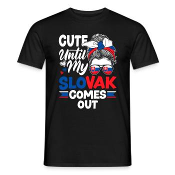 Slovak Slovakia Slovak Flag Quote - Men's T-Shirt - black - Front - AI Model Male 178 light (178cm)