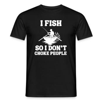 I Fish So I Don't Choke People Funny Fishing - T-shirt homme - noir - Devant - AI Model Male 178 light (178cm)