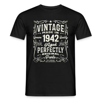 Jahrgang 1942 83. Geburtstag 83 Jahre alt - Männer T-Shirt - Schwarz - Vorne - AI Model Male 178 light (178cm)