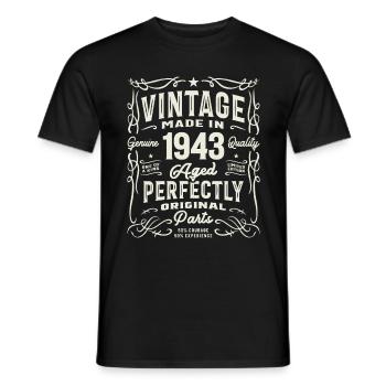Millésime 1943 82e anniversaire Tournant 82 - T-shirt homme - noir - Devant - AI Model Male 178 light (178cm)