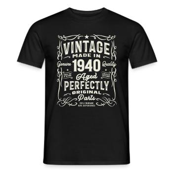 Jahrgang 1940 85. Geburtstag 85 Jahre alt - Männer T-Shirt - Schwarz - Vorne - AI Model Male 178 light (178cm)