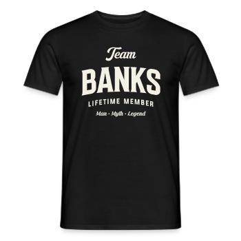Team Banks Lifetime Member Funny Name Banks - Men's T-Shirt - black - Front - AI Model Male 178 light (178cm)