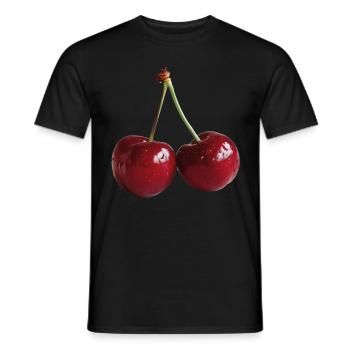 Cherries - Men's T-Shirt - black - Front - AI Model Male 178 light (178cm)
