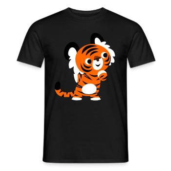 Wissbegieriger Tiger von Cheerful Madness!! - Männer T-Shirt - Schwarz - Vorne - AI Model Male 178 light (178cm)