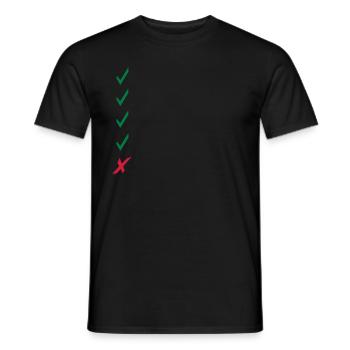 check list - Men's T-Shirt - black - Front - AI Model Male 178 light (178cm)