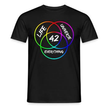 The Answer is 42 - Antwort auf alles & alle Fragen - Männer T-Shirt - Schwarz - Vorne - AI Model Male 178 light (178cm)