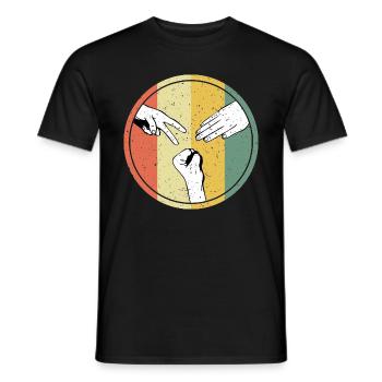 Ciseaux Pierre Papier Rétro Vintage - T-shirt homme - noir - Devant - AI Model Male 178 light (178cm)