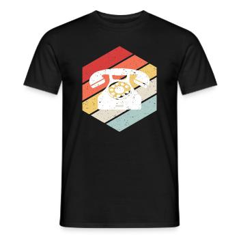 Téléphone Retro Vintage - T-shirt homme - noir - Devant - AI Model Male 178 light (178cm)