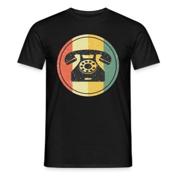 Telefon Retro Vintage - Männer T-Shirt - Schwarz - Vorne - AI Model Male 178 light (178cm)