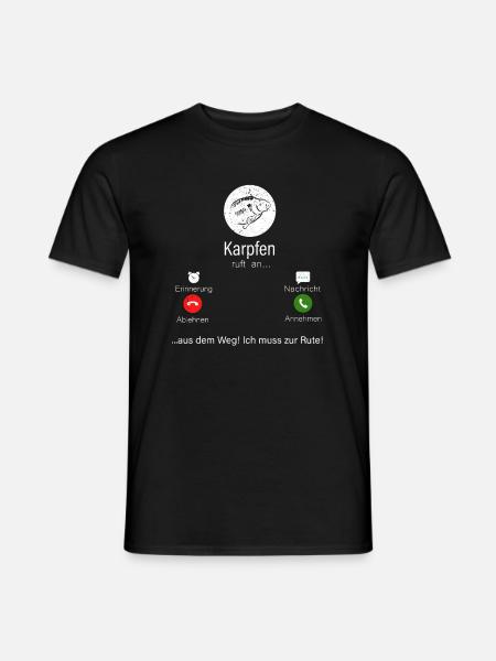 Karpfenangeln Karpfen ruft an Angler Fischer - Männer T-Shirt - Schwarz