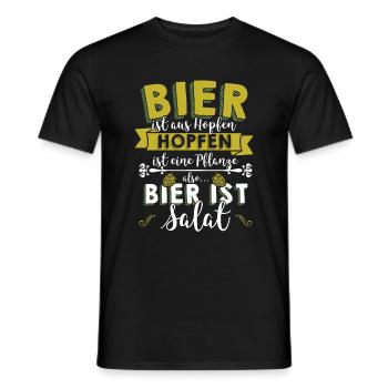 Bier ist aus Hopfen, Hopfen ist ... Bier ist Salat - Männer T-Shirt - Schwarz - Vorne - AI Model Male 178 light (178cm)