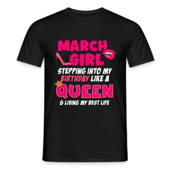 Mars Filles Cadeau d’anniversaire - T-shirt homme - noir - Devant - AI Model Male 178 light (178cm)
