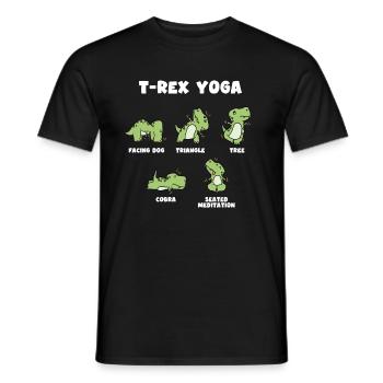 T rex Yoga geschenk - Männer T-Shirt - Schwarz - Vorne - AI Model Male 178 light (178cm)