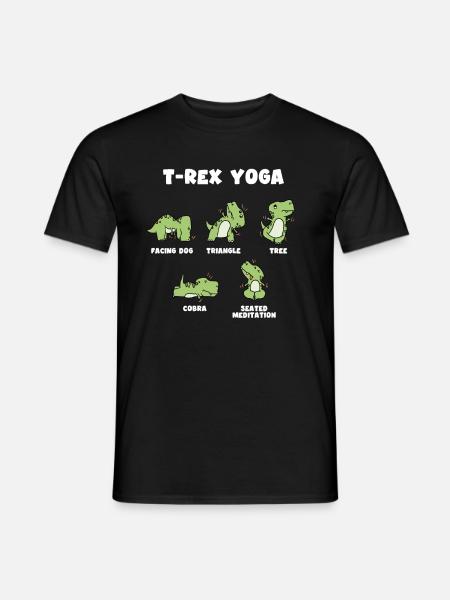 T rex Yoga gift - Men's T-Shirt - black