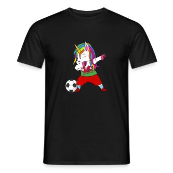 Wales football dabbing gift - Men's T-Shirt - black - Front - AI Model Male 178 light (178cm)