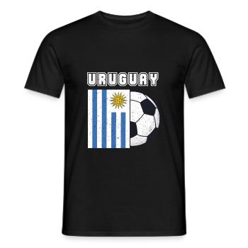 Uruguay football team flag gift - Men's T-Shirt - black - Front - AI Model Male 178 light (178cm)