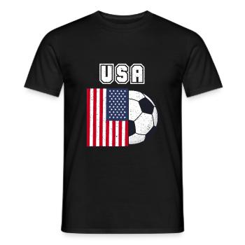 Cadeau drapeau de l’équipe de football des États-Unis - T-shirt homme - noir - Devant - AI Model Male 178 light (178cm)