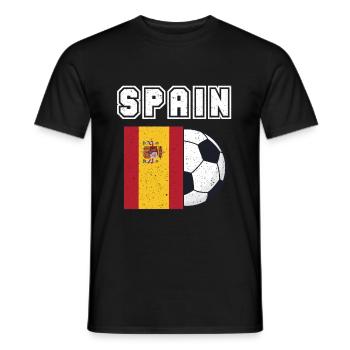 Cadeau drapeau de l’équipe de football d’Espagne - T-shirt homme - noir - Devant - AI Model Male 178 light (178cm)