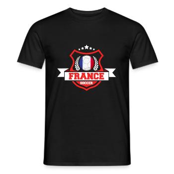 Cadeau de football français - T-shirt homme - noir - Devant - AI Model Male 178 light (178cm)