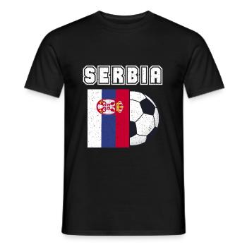 Cadeau drapeau de l’équipe de football de Serbie - T-shirt homme - noir - Devant - AI Model Male 178 light (178cm)