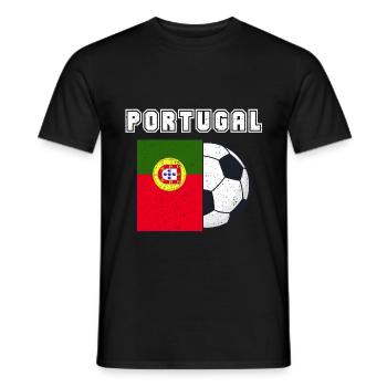 Cadeau drapeau de l’équipe de football du Portugal - T-shirt homme - noir - Devant - AI Model Male 178 light (178cm)