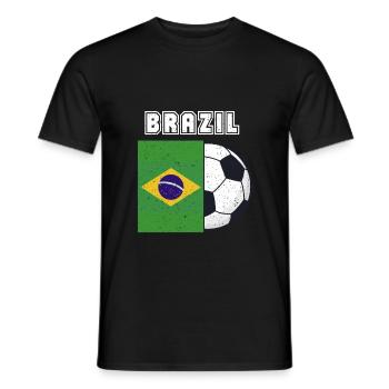 Brazil football team flag gift - Men's T-Shirt - black - Front - AI Model Male 178 light (178cm)