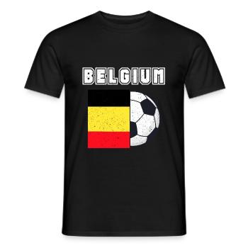 Belgien Fußballmannschaft Flagge Geschenk - Männer T-Shirt - Schwarz - Vorne - AI Model Male 178 light (178cm)