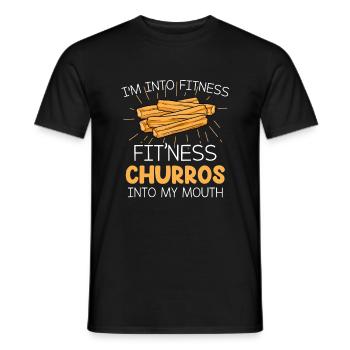 Churro Gift Mexico Food - Men's T-Shirt - black - Front - AI Model Male 178 light (178cm)