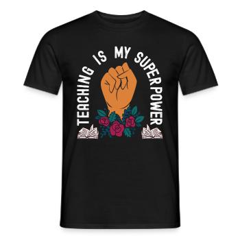 Teaching is my Superpower Back to School Teacher - Men's T-Shirt - black - Front - AI Model Male 178 light (178cm)