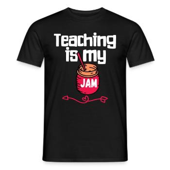 Teaching is my Jam Back to School Teachers - Men's T-Shirt - black - Front - AI Model Male 178 light (178cm)