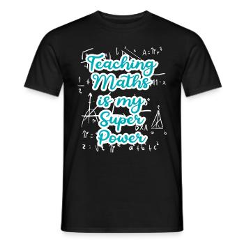 Teaching Math is my Superpower Back to School - Men's T-Shirt - black - Front - AI Model Male 178 light (178cm)