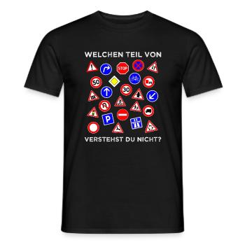 Lustiger Spruch Fahrlehrer Verkehrsschild Schilder - Männer T-Shirt - Schwarz - Vorne - AI Model Male 178 light (178cm)